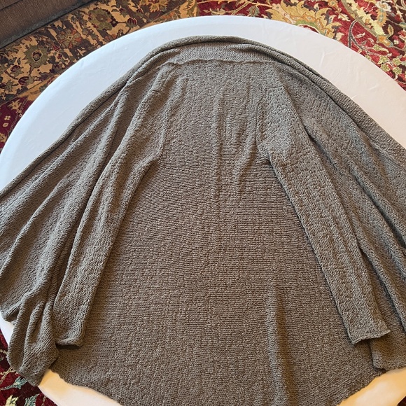 VINCE Wrap Open Front Cardigan Sweater Asymmetric Dark Gray Sz M - Picture 7 of 12